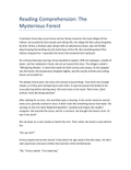 The Mysterious Forest - Leseverstehen Arbeitsblatt Englisch Klasse 7
