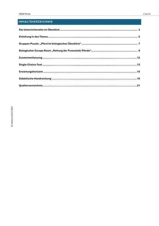 „Pferde verstehen“ – Unterrichtsmaterial für die Sekundarstufe I