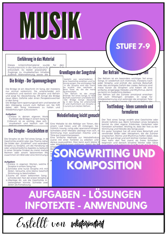 Songwriting und Komposition - Unterrichtsmaterial Musik SEK I