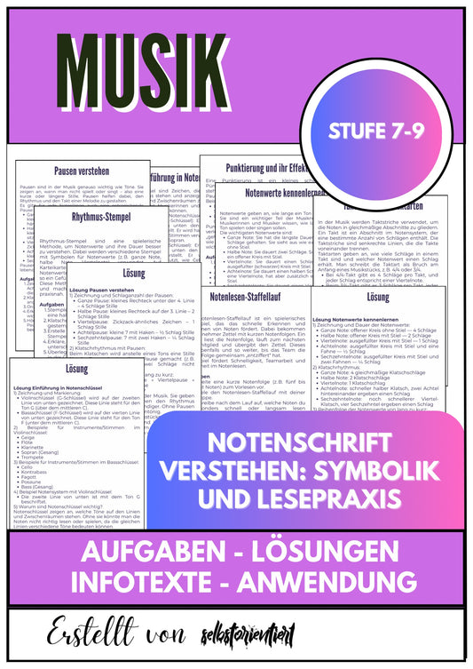 Notenschrift verstehen – Symbolik und Lesepraxis für Klasse 7–9