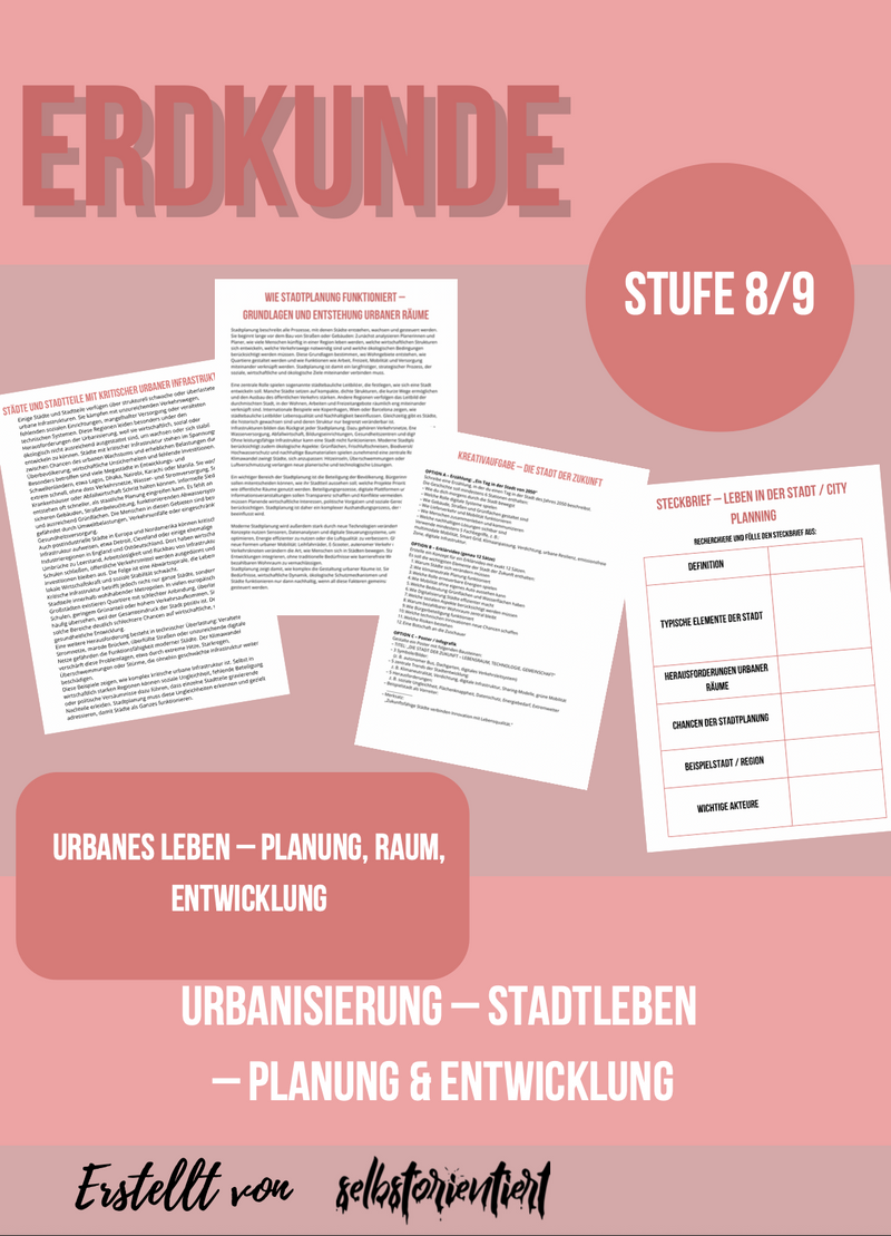 Leben in der Stadt – Urbanisierung & Stadtplanung (Kl. 8/9)