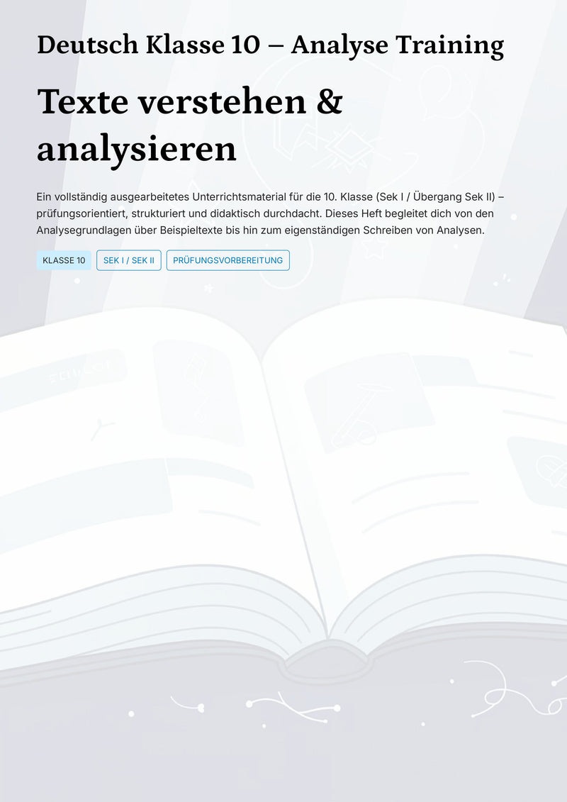 Textanalyse Klasse 10 komplett – Sachtexte & Literatur sicher analysieren und schreiben