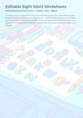 Editable Sight Word Worksheets | 3 Differentiation Levels K-2