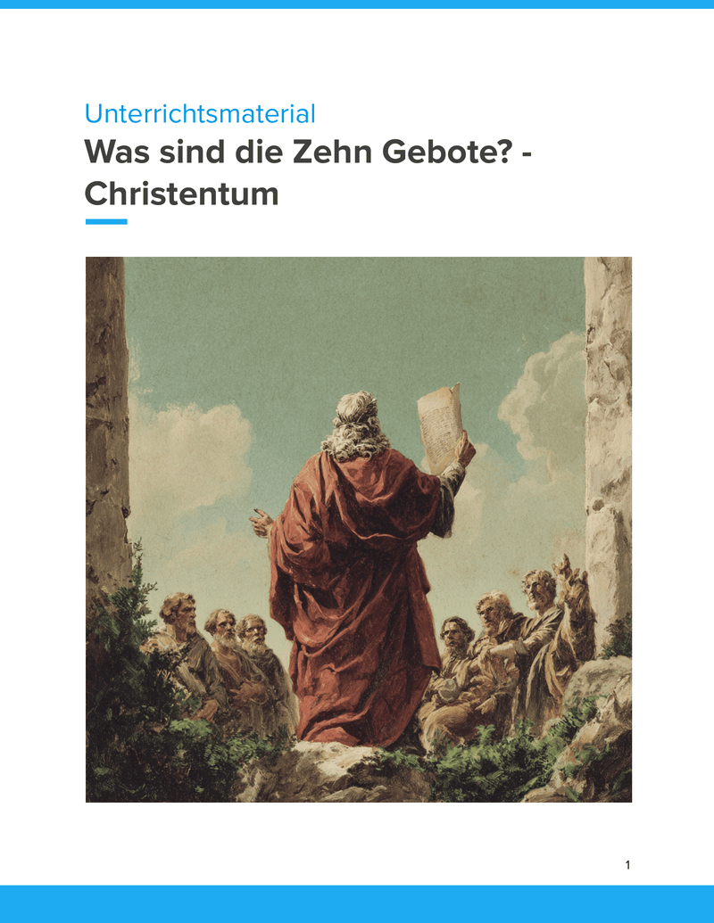 Unterrichtsmaterial „Was sind die Zehn Gebote? – Christentum“ (Sek I)