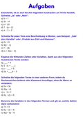 Aufwärmübungen – Algebra SEK I