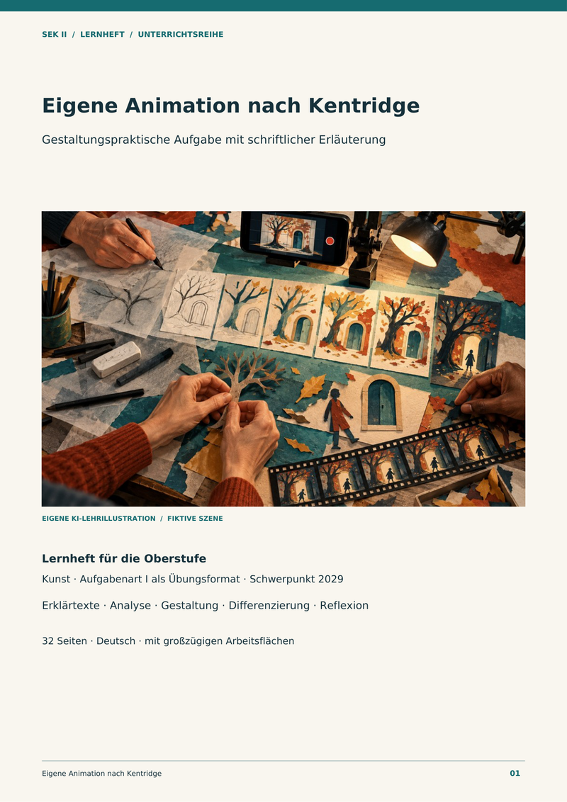 Eigene Animation nach William Kentridge: gestaltungspraktische Aufgabe – Unterrichtsmaterial Kunst Sek II, Titelbild
