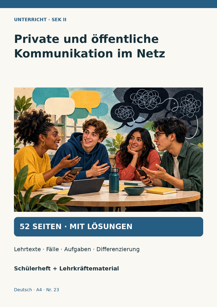 Private und öffentliche Kommunikation im Netz: vom Gruppenchat zur Gegenrede – Unterrichtsreihe Deutsch Sek II
