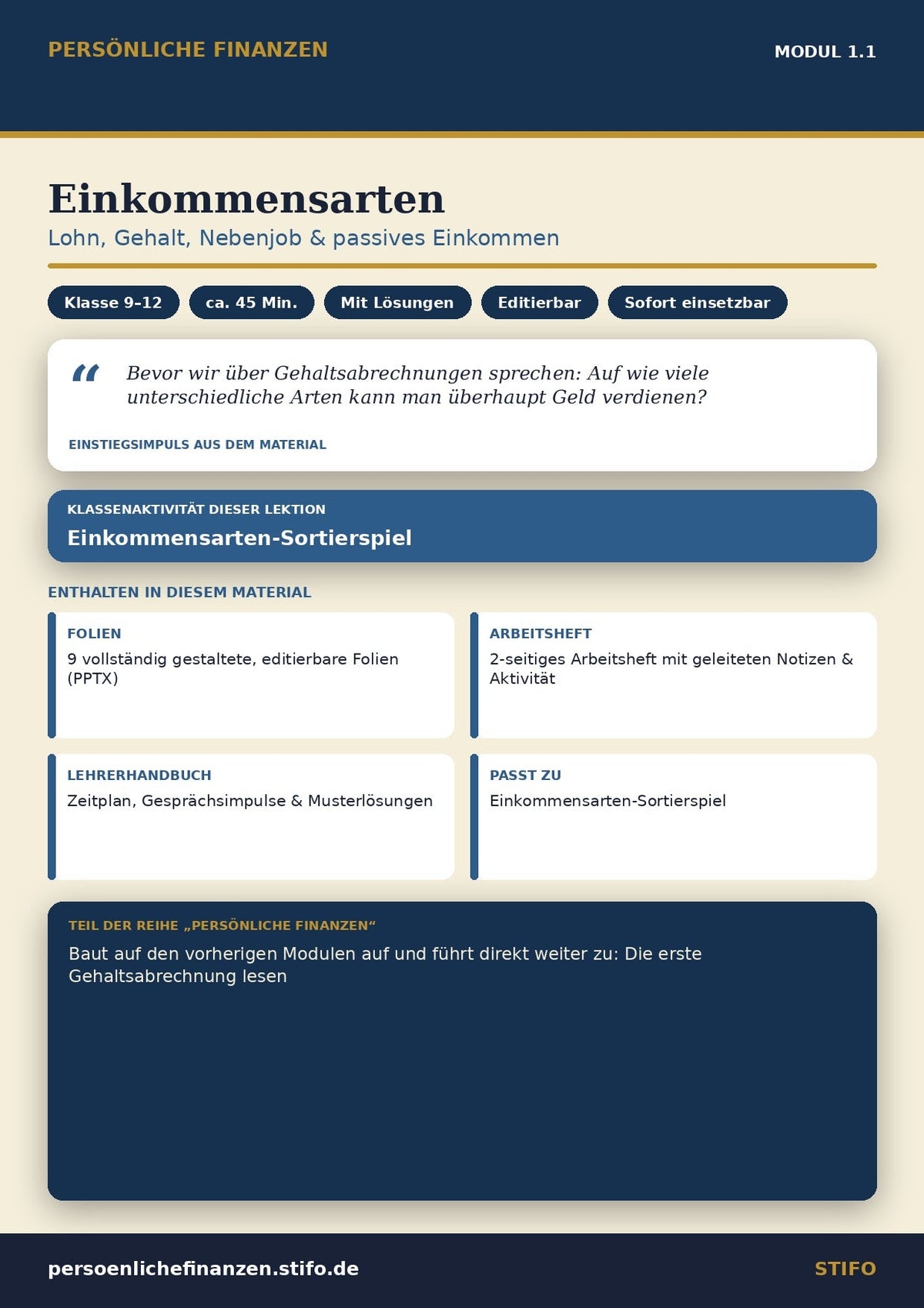 Einkommensarten – Einkommen & Karriere | Persönliche Finanzen Modul 1.1