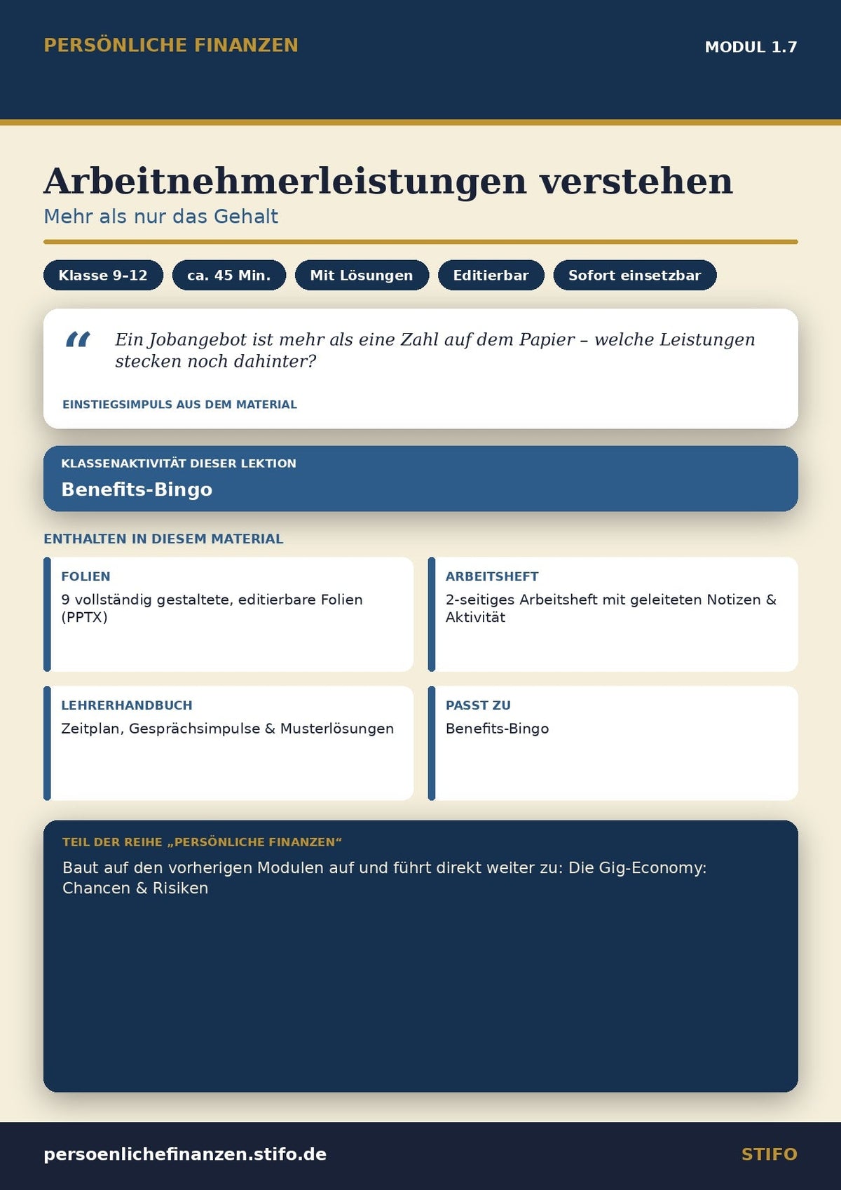 Arbeitnehmerleistungen verstehen – Einkommen & Karriere | Persönliche Finanzen Modul 1.7