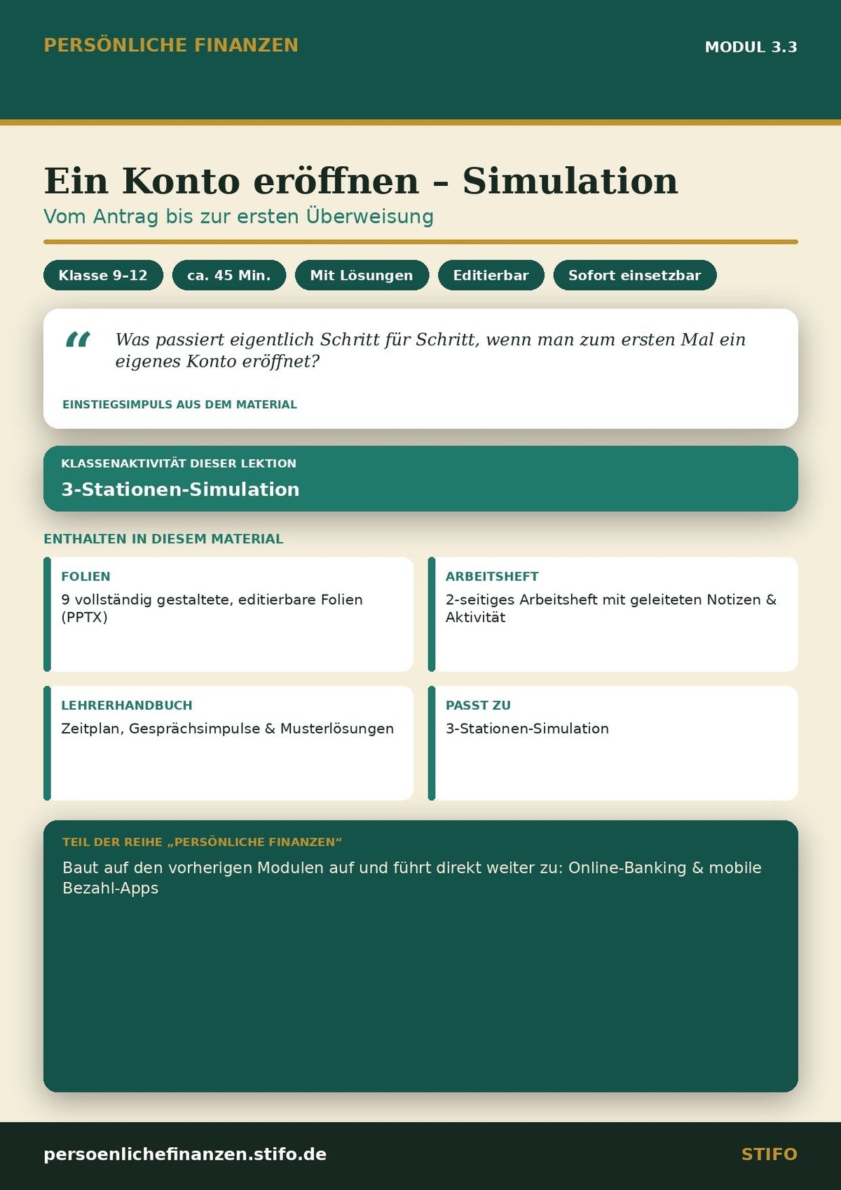 Ein Konto eröffnen – Simulation – Banking & Finanzdienstleistungen | Persönliche Finanzen Modul 3.3