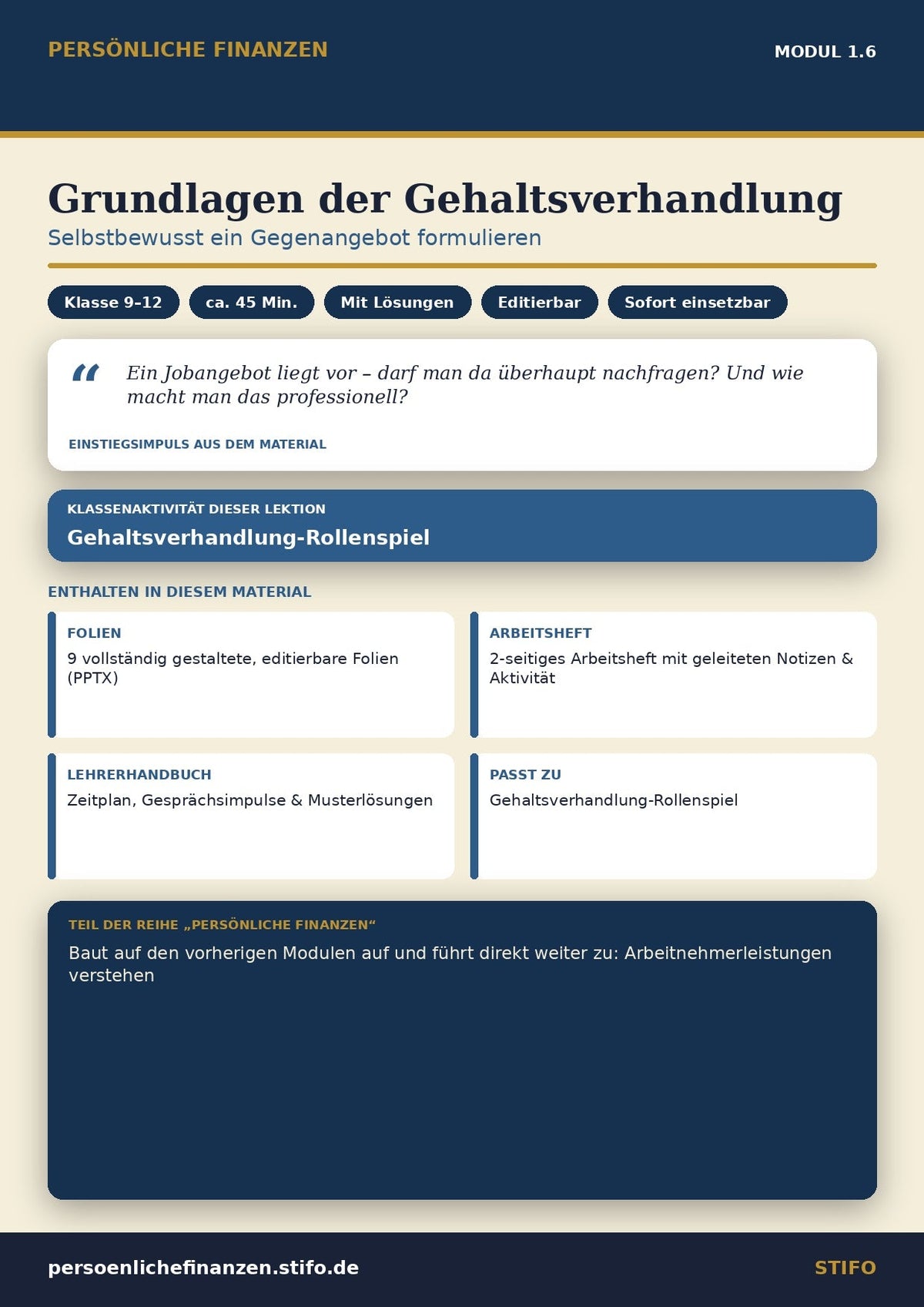Grundlagen der Gehaltsverhandlung – Einkommen & Karriere | Persönliche Finanzen Modul 1.6