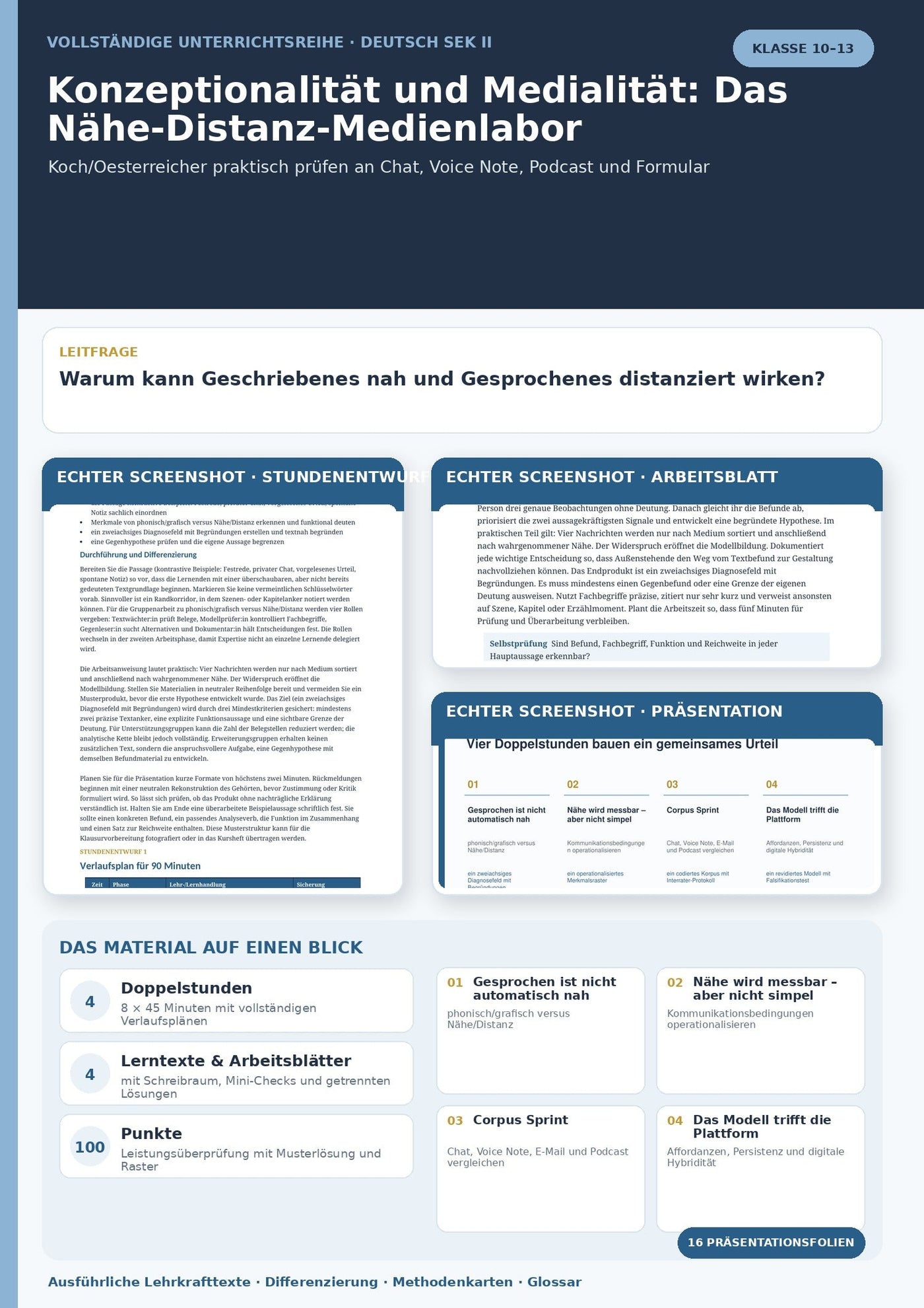 Nähe und Distanz nach Koch und Oesterreicher unterrichten