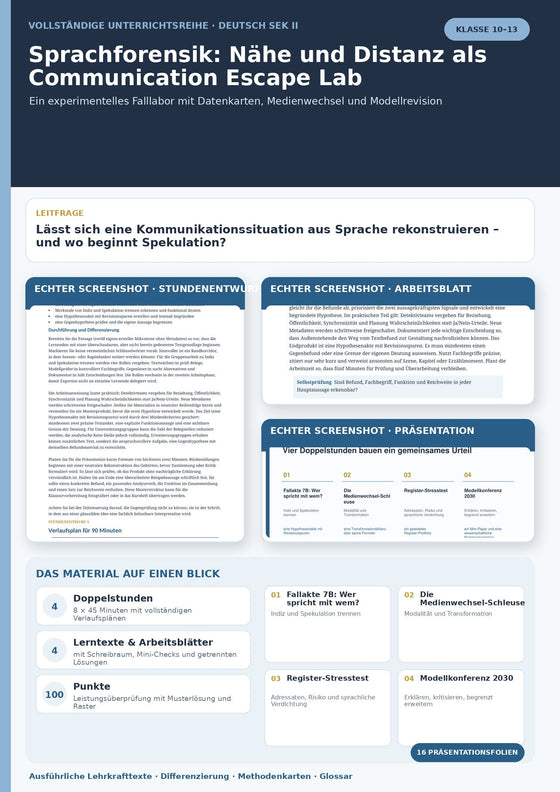 Deutsche Literatur bilingual unterrichten: deutsch-englische Parallelmaterialien
