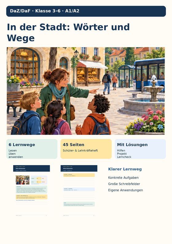 Wegbeschreibungen im DaZ-Unterricht: Präpositionen und Richtungen auf A1/A2