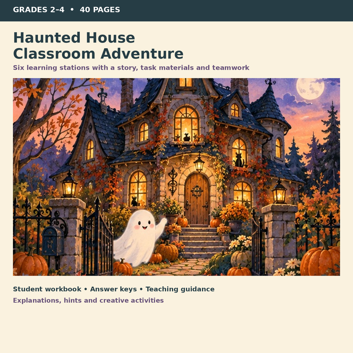 Haunted House Classroom Adventure – Stationenlernen auf Englisch Klasse 2–4