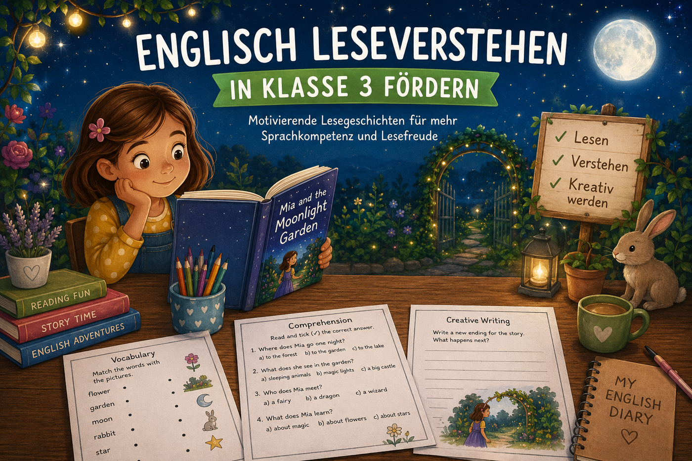 Englisch Leseverstehen in Klasse 3 fördern: Kreative Lesegeschichten für mehr Sprachkompetenz