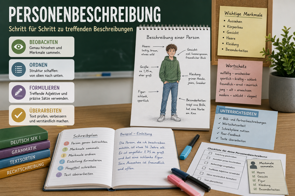 Personenbeschreibung schreiben: Unterrichtsreihe für Deutsch Sek I