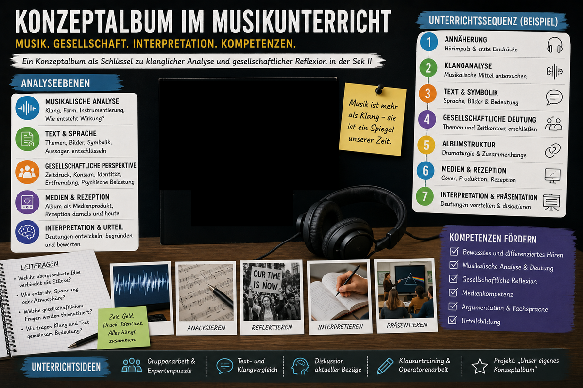 Ein Konzeptalbum eröffnet vielfältige Zugänge: Klang, Text, Gesellschaft, Medien und Interpretation werden im Unterricht gemeinsam untersucht.