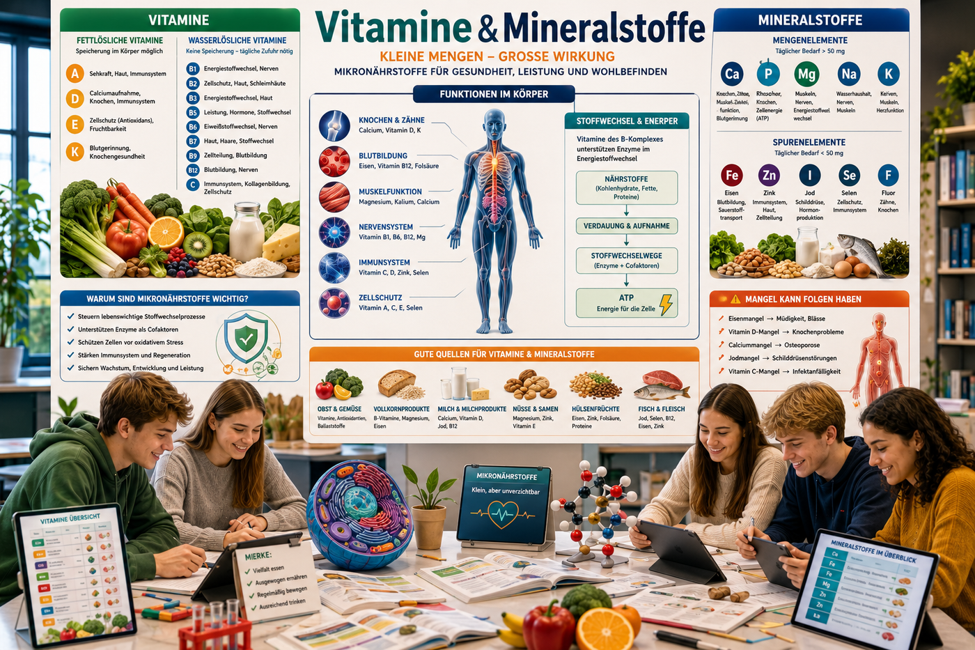 Vitamine und Mineralstoffe im Biologieunterricht verständlich unterrichten