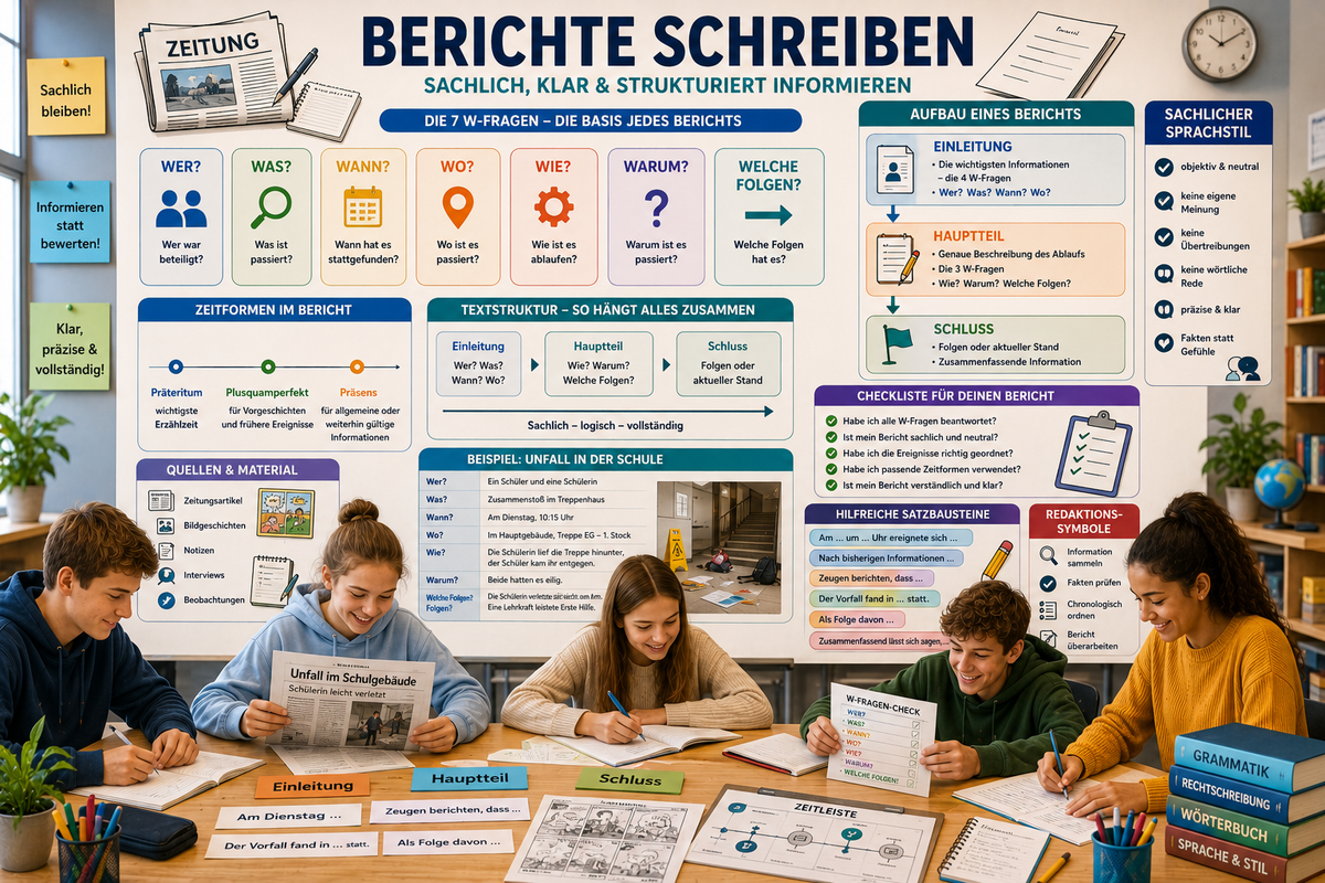 Berichte schreiben Unterricht Sek I