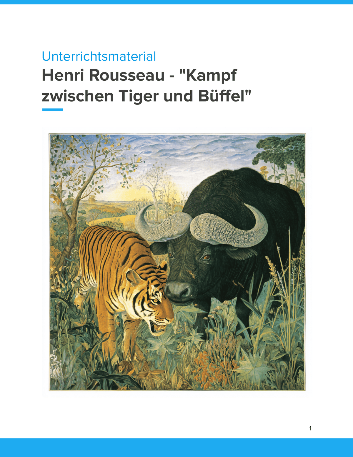 Henri Rousseau – „Kampf zwischen Tiger und Büffel" – Kunstunterricht SEK I