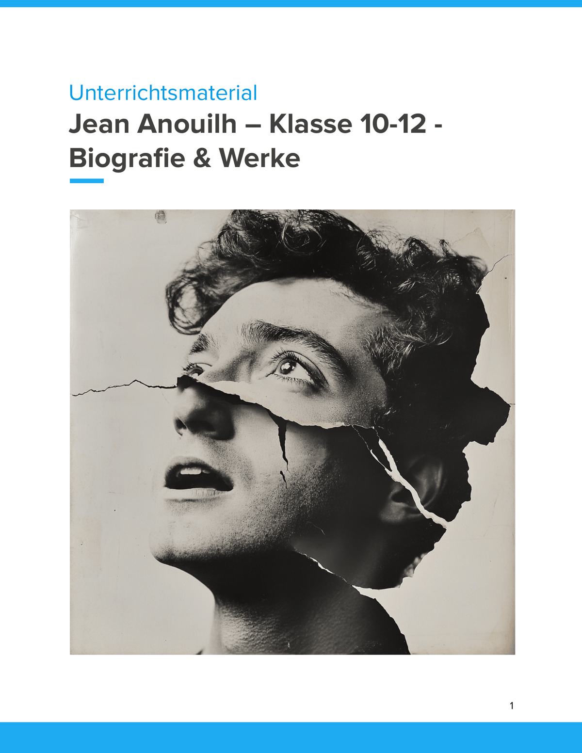 Jean Anouilh – Unterrichtsmaterial Biografie & Werke Französisch & Literatur