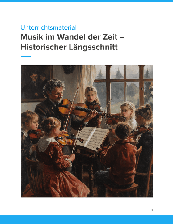 Unterrichtsreihe Musik im Wandel der Zeit: Selbstständigkeit schrittweise steigern