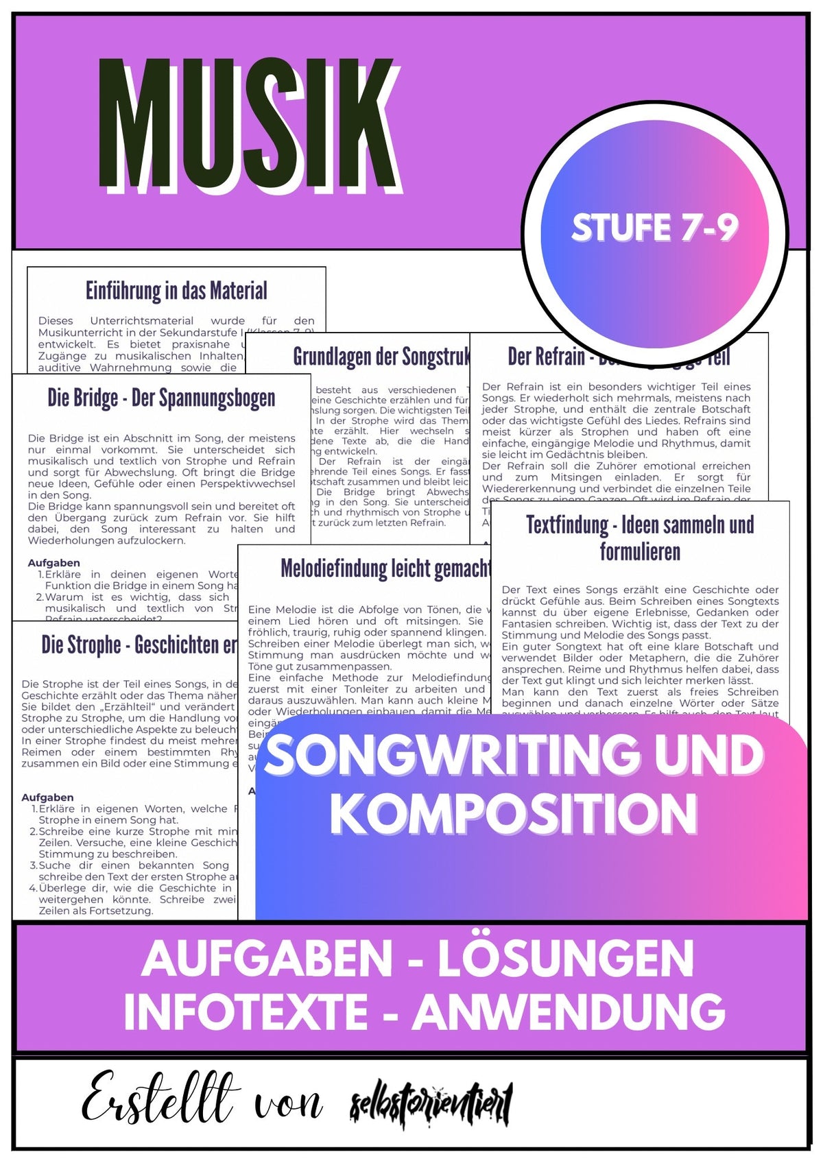 Songwriting und Komposition - Unterrichtsmaterial Musik SEK I