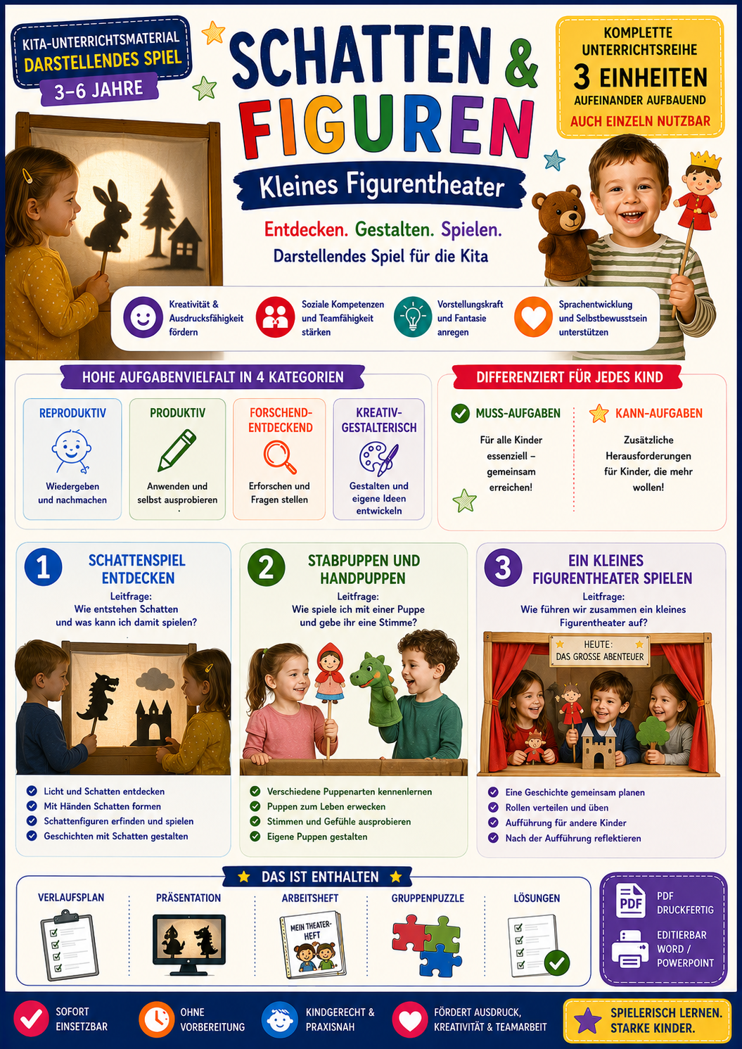 Schatten & Figuren – Kleines Figurentheater, Darstellendes Spiel Kita 3 bis 6 Jahre