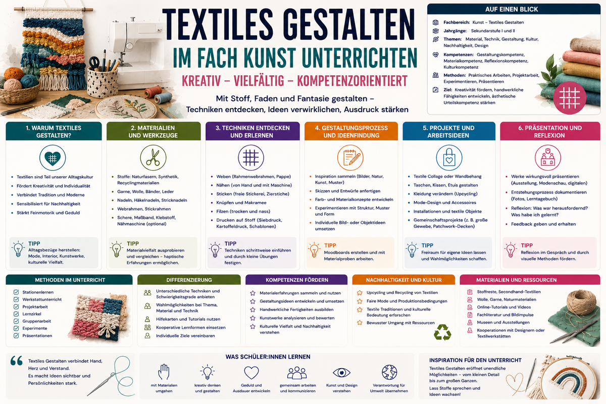 Textiles Gestalten im Kunstunterricht | Unterrichtsmaterial