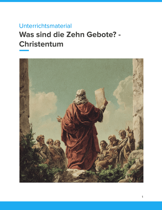 Die Zehn Gebote als Unterrichtsreihe: Sicherung nach jeder Stunde