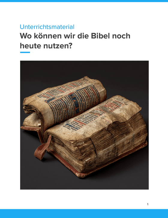 Unterrichtsvorbereitung Die Bibel im Alltag heute: Arbeitsteilung in der Fachschaft