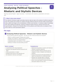 Analysing Political Speeches – Rhetorik und Stilmittel | Englisch Unterrichtsmaterial Oberstufe (Sek II)