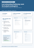Lernstandserhebung zum Schuljahresbeginn – Diagnose Klasse 5 bis 10 mit Excel-Auswertung