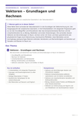 Vektoren – Grundlagen und Rechnen | Unterrichtsmaterial Mathematik Oberstufe (Sek II)
