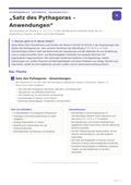 Satz des Pythagoras – Anwendungen | Unterrichtsmaterial Mathematik Sekundarstufe I