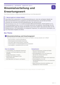 Binomialverteilung und Erwartungswert | Unterrichtsmaterial Mathematik Oberstufe (Sek II)