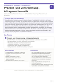 Prozent- und Zinsrechnung – Alltagsmathematik | Unterrichtsmaterial Mathematik Sekundarstufe I