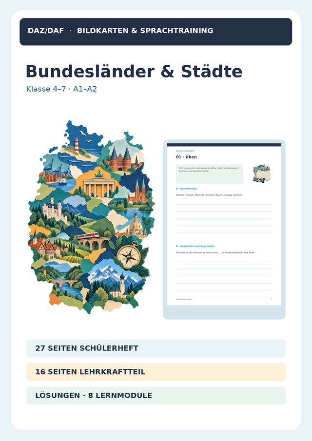 Sparpaket Grundschule & Unterstufe: 5 Reihen – Bundesländer, Rhythmus, Satzglieder, Pronouns, Fläche & Umfang