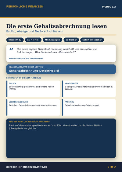 Die erste Gehaltsabrechnung lesen – Einkommen & Karriere | Persönliche Finanzen Modul 1.2