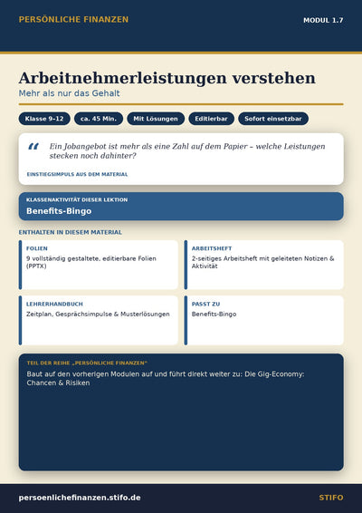 Arbeitnehmerleistungen verstehen – Einkommen & Karriere | Persönliche Finanzen Modul 1.7