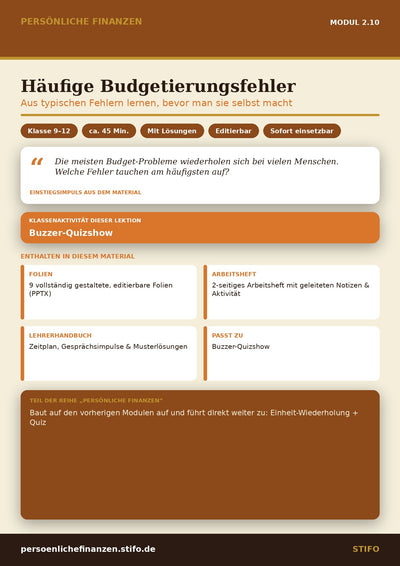 Häufige Budgetierungsfehler – Budgetierung & Finanzmanagement | Persönliche Finanzen Modul 2.10