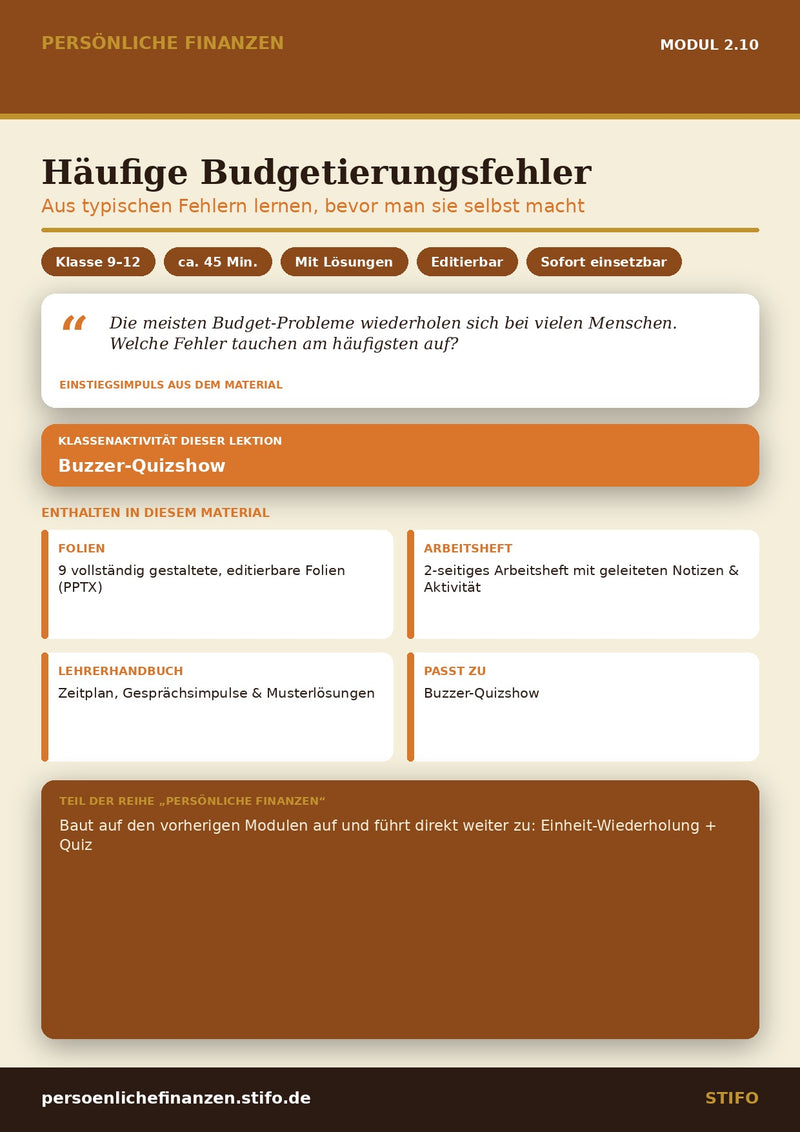 Häufige Budgetierungsfehler – Budgetierung & Finanzmanagement | Persönliche Finanzen Modul 2.10