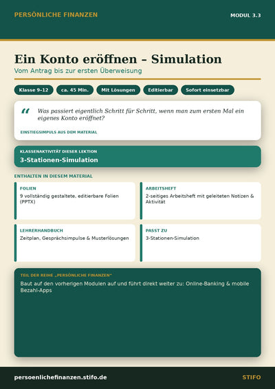 Ein Konto eröffnen – Simulation – Banking & Finanzdienstleistungen | Persönliche Finanzen Modul 3.3