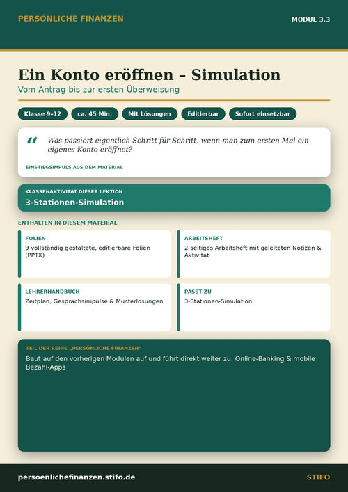 Ein Konto eröffnen – Simulation – Banking & Finanzdienstleistungen | Persönliche Finanzen Modul 3.3