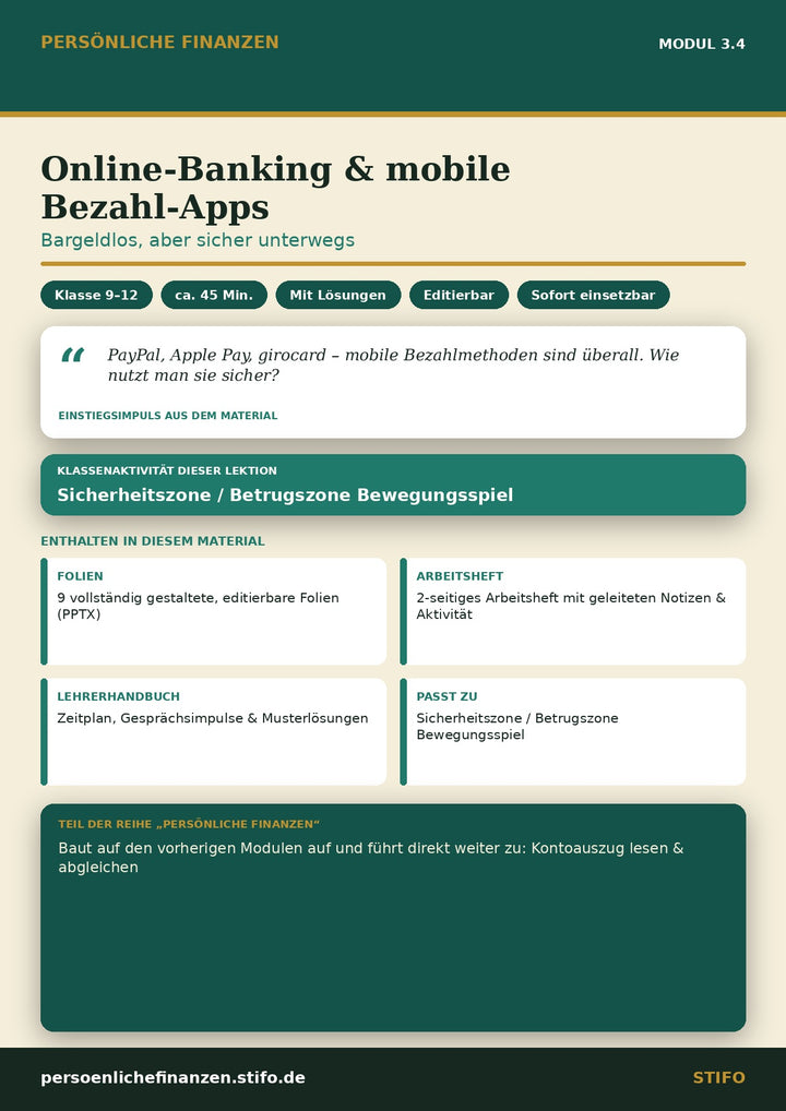 Online-Banking & mobile Bezahl-Apps – Banking & Finanzdienstleistungen | Persönliche Finanzen Modul 3.4