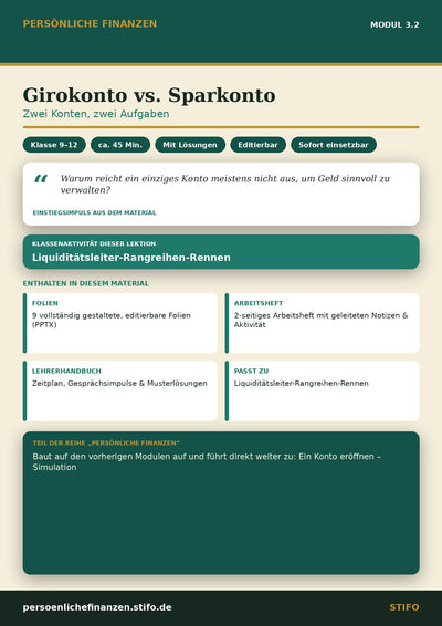 Girokonto vs. Sparkonto – Banking & Finanzdienstleistungen | Persönliche Finanzen Modul 3.2