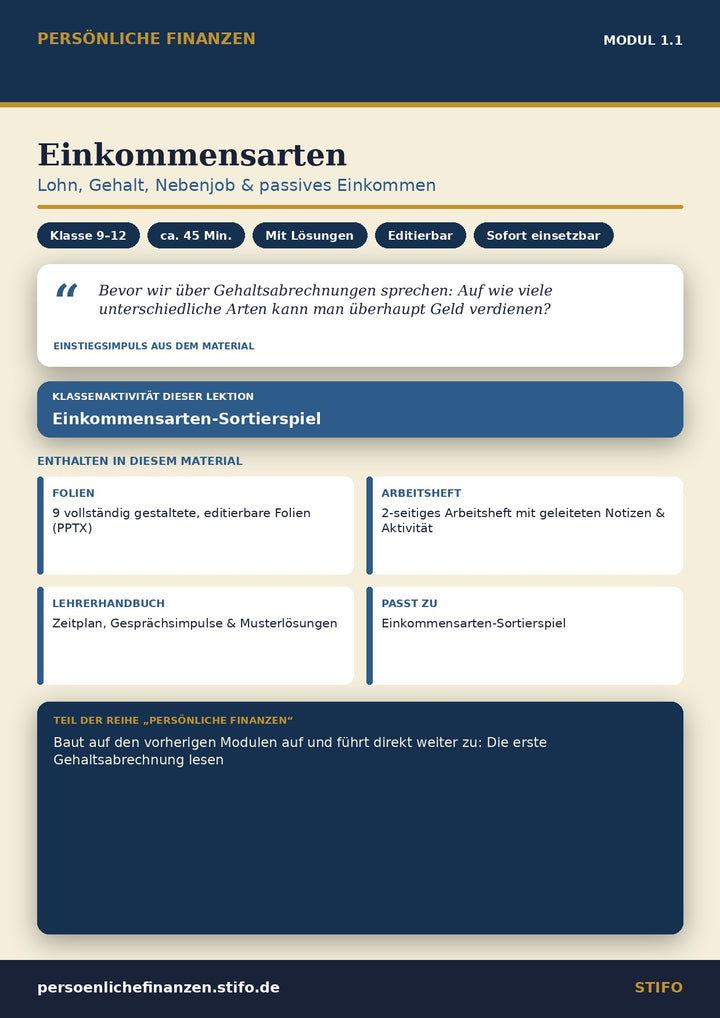 Einkommensarten – Einkommen & Karriere | Persönliche Finanzen Modul 1.1
