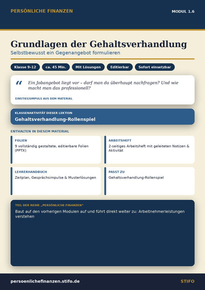 Grundlagen der Gehaltsverhandlung – Einkommen & Karriere | Persönliche Finanzen Modul 1.6