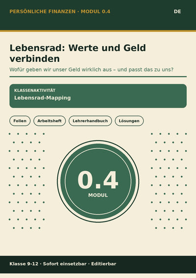 Lebensrad: Werte und Geld verbinden – Kursstart & Finanzielles Mindset | Persönliche Finanzen Modul 0.4